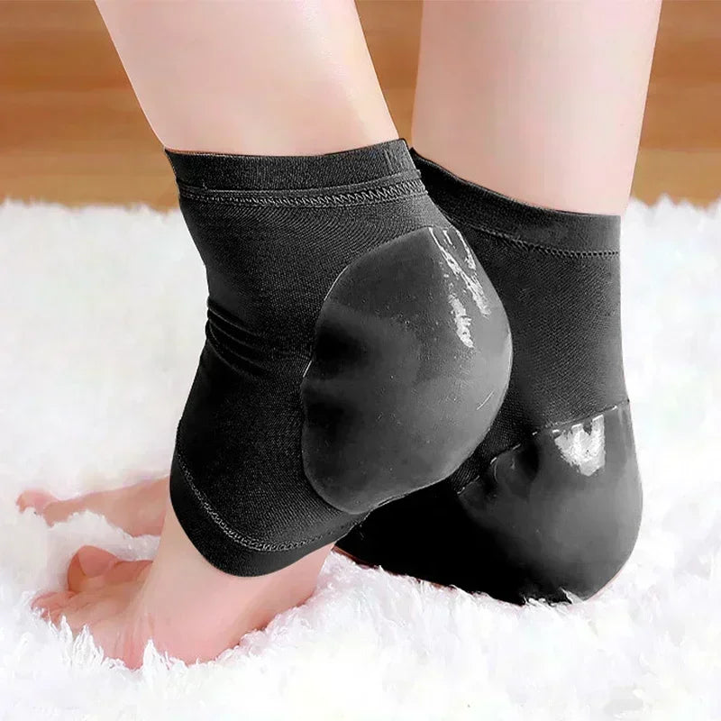 Silicone Heel Socks Anti-Crack Elastic Cloth for Feet Pain Relief Pads Heel Protector Skin Repair Cushion Half-yard Socks