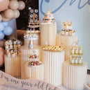 Paper Folding Cylinder Display Rack for Wedding Birthday Party Decor Dessert Table Cake Stand Home Ornaments Ramadan Decoration