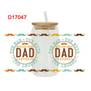 3D UV DTF Transfers Stickers 16oz Cup Wraps Dad Father's Day Printed For DIY Glass Ceramic Metal Leather Etc. D17043