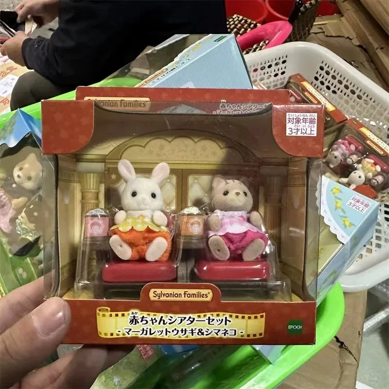 A Set Sylvanian Families Anime Girl Figures Baby Raincoat Easter Fruit Kawaii Cute Room Decoration Christmas Gift For Kid Toys