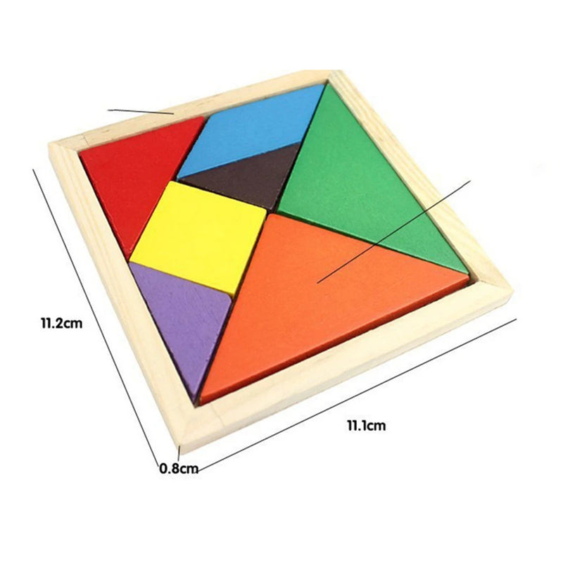 12Set Wooden Children's Tangram Puzzle Educational Toy Birthday Party Gift Giveaway Back to School Gift Kindergarten Party Prize