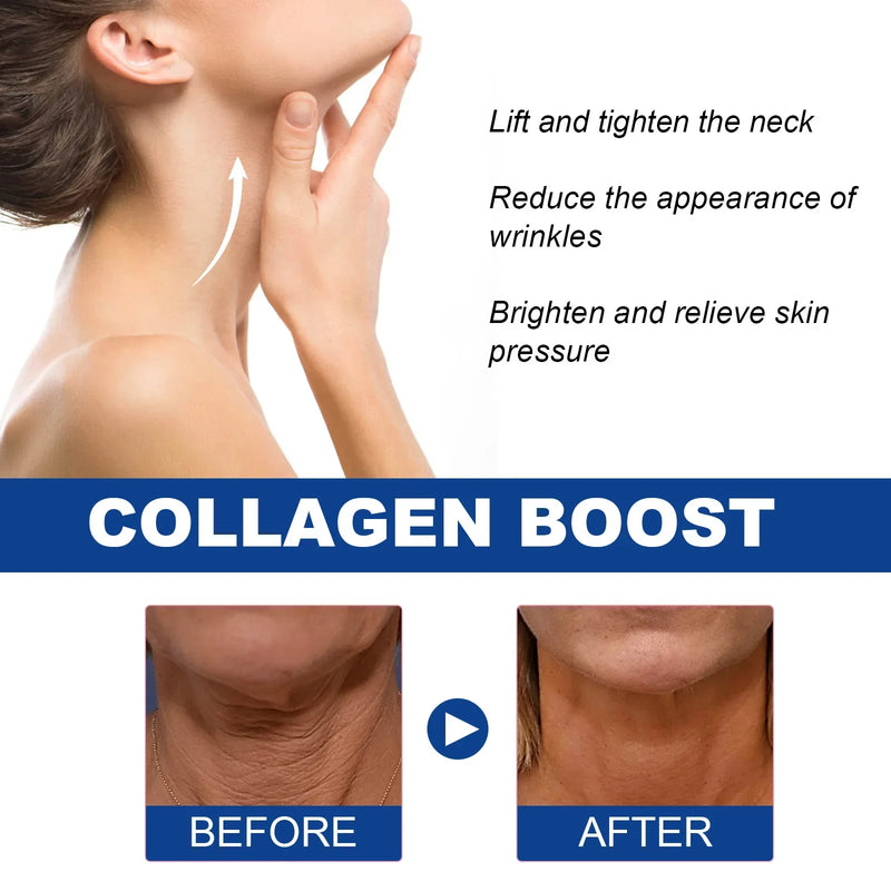 Collagen Neck Cream Anti-aging Whitening Moisturizing Tightening Lifting for Neck Double Chin Reducer Fine Lines Skin Care