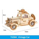 Robotime Rolife Vintage Auto Modell 3D Holzpuzzle Spielzeug für Kinder und Erwachsene TG504