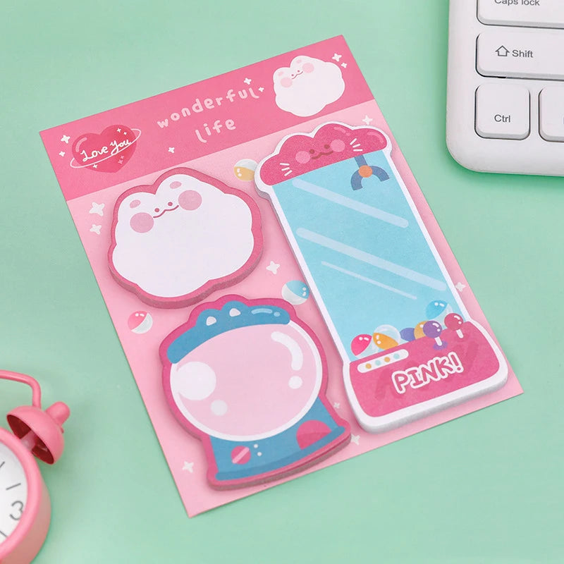 Ellen Brook 1 PCS Cartoon Adhesive Cute Kawaii Animals Notes Notepad Memo Pad Office School Supplies Stationery Sticker