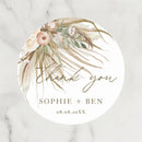 Customized wedding thank-you circular stickers, suitable for occasions such as weddings, birthdays, baptisms, and anniversaries.