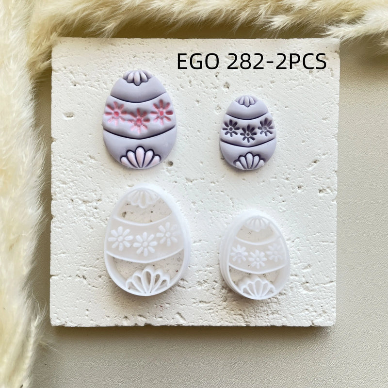 Shapes Small Easter Theme Polymer Clay  Cutter for Making Earrings, Easter Egg Rabbit Shape crucifix Soft pottery jewelry making