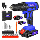 26 in 1 Cordless Drill Driver Set, 25+1 Torque Electric Screwdriver Kit for DIY Drilling Walls & LED Light