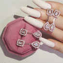 2026 Pink Silver Color Zircon Stud Earrings For Women Earing Girl Party Gift 1 dollar items Gothic freeshipping y2k Jewelry Z7