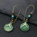 Vintage Bohemia Big Ear Hook Drop Earrings For Women Ethnic Geometric Leaf Wing Flower Hollow Round Boho Earings Antique Jewelry