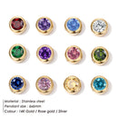 eManco Edelstahl Charm Strass Halskette Anhänger Mode 12 Farben Geburtsstein für Schmuckherstellung Damen DIY Zubehör