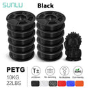 SUNLU 10KG 3D Filament PETG Filament 10kg 22 lbs 1.75mm 3D-Drucker-Filament Gute Säure- und Alkalibeständigkeit Hohe Transparenz