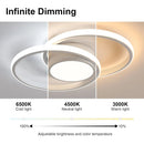 Dimmable LED Ceiling Light,Modern Ceiling Lamp with Remote Control 40W,Round Metal and Acrylic Ceiling LED Light（3000K-6500K）