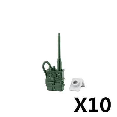 MOC WWII Military Figure Accessories Building Blocks Soldiers Face Scarf Tactical Belt Headphones Telegram Toys Children J031