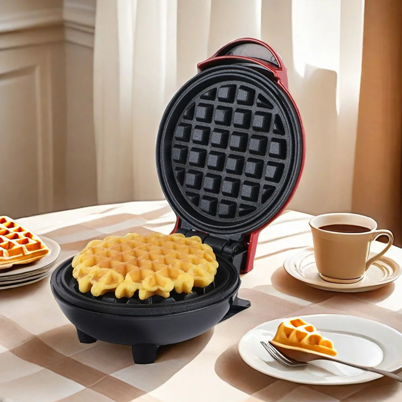 A Versatile Mini Waffle Maker With A Non-Stick Surface For Quick Breakfasts, Snacks And Desserts - Compact Roaster