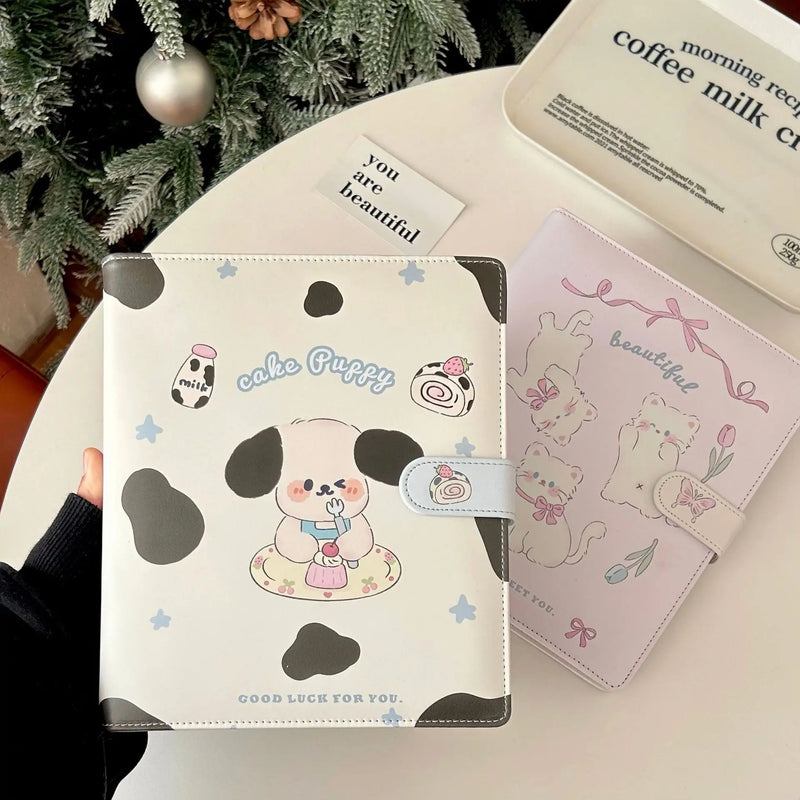 A5 Cute Cat Idol Cards Photo Album Photocards Binder Kawaii Kpop Cards Loose-leaf Album Photo Collect Book School Stationery