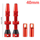 1 Pair Bicycle Valve CNC Aluminum 40/44mm Road Bike Tubeless Tire Valve Value Core Remover Tool with Caps for Road Tubeless Tire
