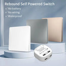RF433 Rahmenloser großer Panel selbstversorgender, drahtloser Rebound-Schalter ohne Batterie, wasserdicht für den Außenbereich, Haushalts-Kinetische-Energie-Lichtschalter