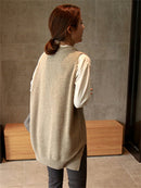 Neue V-Ausschnitt Mädchen Pullover Weste Pullover Herbst Winter Kurz Gestrickte Damen Pullover Weste Ärmellose Warme Pullover Lässige Übergröße