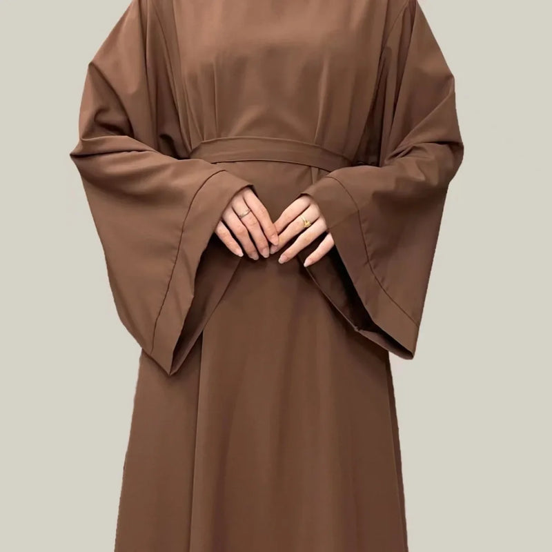 Middle East Dubai Türkiye Solid Color Large Size Muslim Dress Casual Abayas for Women Vestidos Arabes Dubai Y Turcos