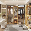 Bamboo Clothes Rack Stand Organizer Multifunctional Garment Rack Clothing Hanging Shelves Open Wardrobe