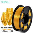 SUNLU SILK PLA 3D Filament 1.75MM 1KG Close To SILK Texture Effect No Bubble Eco-Friendly Biodegradable Odorless Low Shrinkage