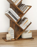 VASAGLE Tree Bookshelf, 9-Tier Floor Standing Bookcase, Space-Saving Corner Shelf, with Wooden Shelves for Bedroom, Living Room
