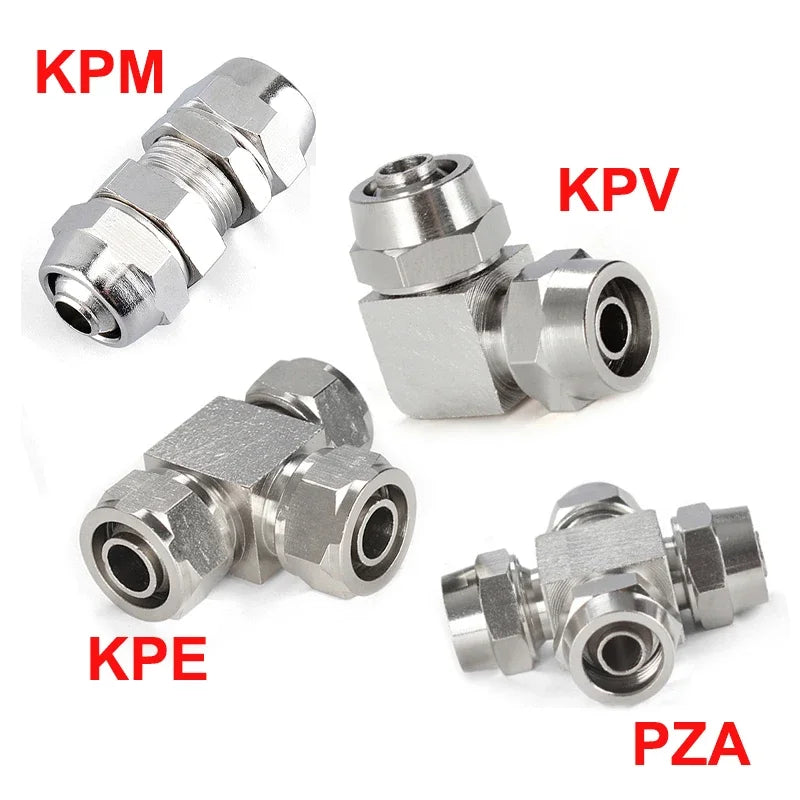 PV PE PM PZA Copper Plated Nickel Pneumatic Air Quick Connector For Hose Tube OD 4MM 6 8 10 12 14 16MM Fast Joint Connection