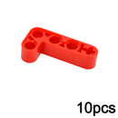 10Pcs Building Blocks Technical Thick Bulk DIY 2x4 L-Shape Arm Liftarm Compatible 32140 Assembles Particles Moc Parts Toy Bricks