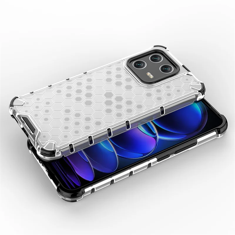 Honeycomb Shockproof For Xiaomi 13 Case Armor Phone Capa For Xiaomi 13 Pro Cover Translucent TPU PC Protector For Xiaomi 13 Case