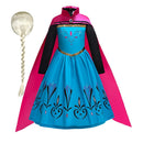 Girls Elsa Coronation Dress Up Long Sleeve Snow Queen Halloween Party Princess Costume Kids Christmas Elza Fancy Clothes Cloak