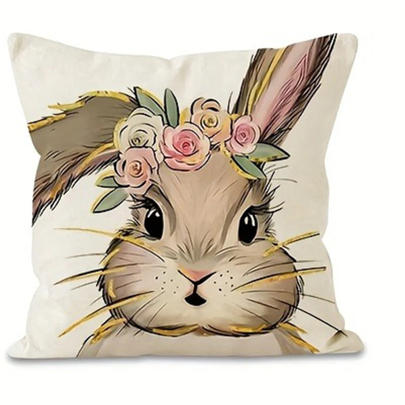 Easter decoration pillow cover bunny print living room sofa cushion cover farmhouse home room decoration holiday gift