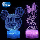 Disney Mickey Minnie Mouse 3D LED Lamp Anime Figures Night Light Table Lamps USB Sleep Neon Lights Home Decor Kids Birthday Gift
