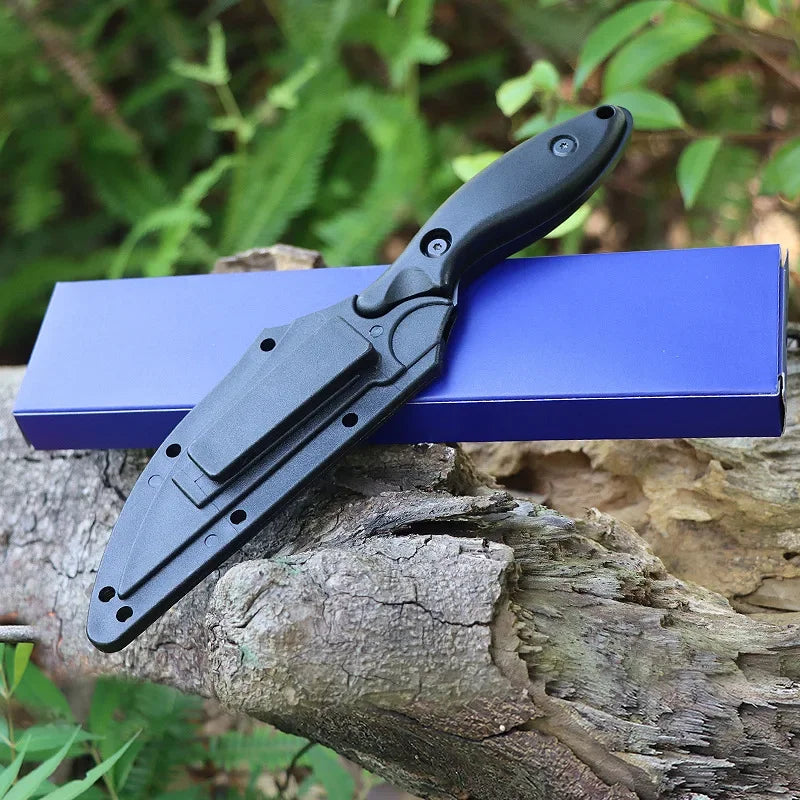 New outdoor tactical small straight knife with K sheath 5CR15 steel self-defense knife portable edc multi-function knife