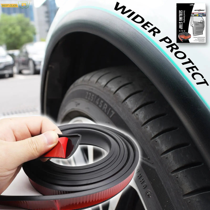 3Meter Rubber Car Fender Extension Wheel Eyebrow Flare Protector Running Boards Mud Flap Edge Sealing Strip Scratch Resistant
