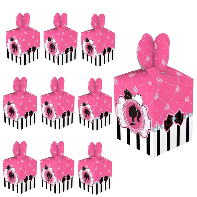 Barbie Black Pink Princess Candy Boxes Birthday Party Favor Plates Cups Tablecloth Cake Topper Kids Girl Baby Shower Party Decor