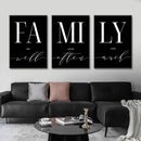 3tlg./Set Wohndekoration Luxus-Wohnzimmerbilder Dekorative Gemälde Minimalistisches Poster Wandkunst Familien-Schriftzug Leinwand