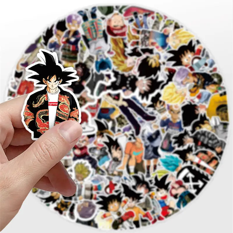 50pcs Anime Dragon Ball Stickers Goku Cartoon Stickers Toy Laptop Motorcycle Suitcase Sticker Kids Christmas Birthday Party Gift