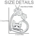 Creative Cute Dog Paw Heart Shaped Yorkshire Pendant Necklace for Women Fashion Animal Pet Jewelry Accessories Dog Lovers Gift