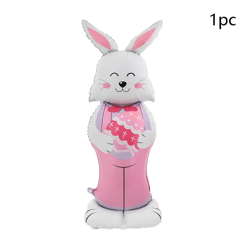 1pc Easter Standing Cartoon Shaped Rabbit Carrot Aluminum Film Balloon Festival Party Decoration Decoration