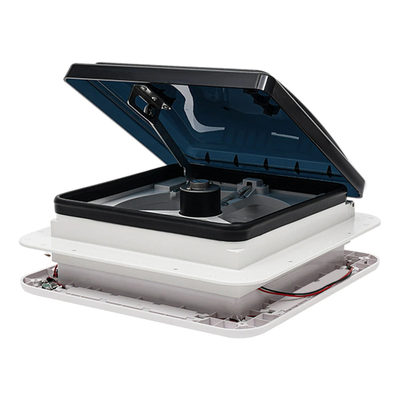 12V Caravan Ventilation Skylight RV Fan Vent Camper Exhaust Fan Shower Roof 280x280mm with LED Light