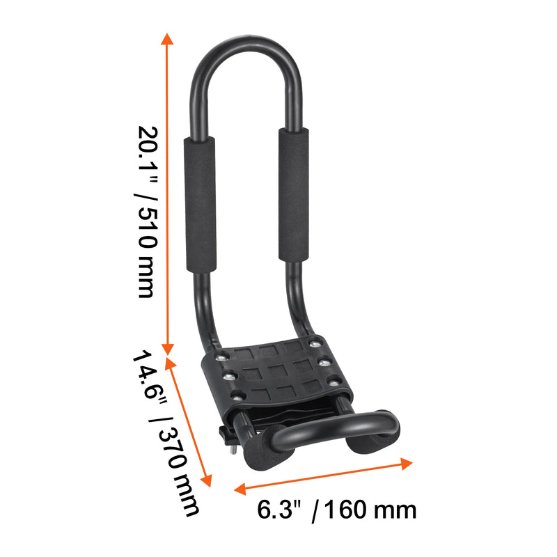 SucceBuy Kayak Roof Rack 2 Pairs J-Bar Soft Roof Rack Quick Folding Top Mount Tie Down Carrier kayak Surf Board Canoe Ski Board