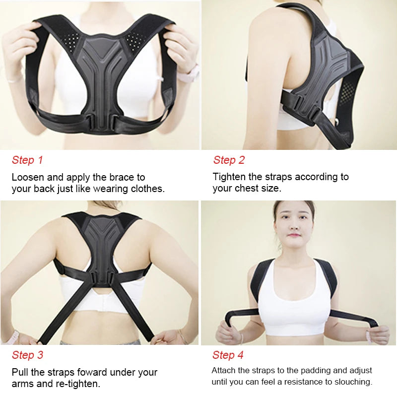 Adjustable Posture Corrector Back Support Belt Spine Back Shoulder Brace Support Belts Adult Invisible Hunchback Belts  Support