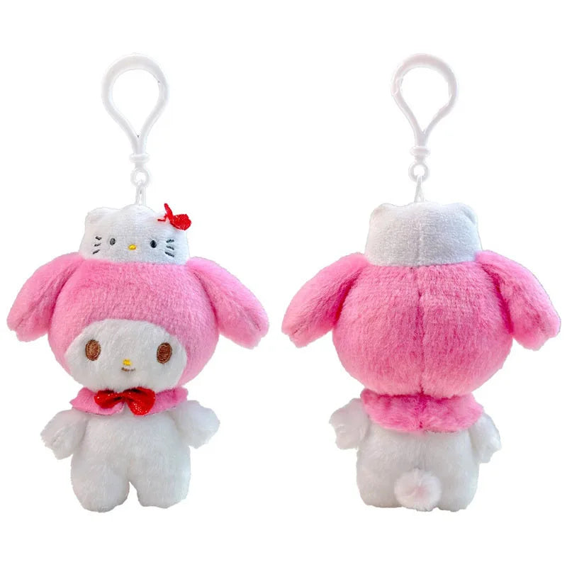 Sanrio Hello Kitty Cinnamoroll Plush Keychain Anime Hangyodon Kuromi 50Th Anniversary Series Stuffed Toys My Melody Doll Keyring