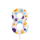Blue Dog Paw Themed Birthday Candles, Number 2 Paw Print Birthday Party Supplies, 2.76 inch Paw Cake Topper Decorations, Birthda