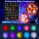 Halloween Christmas Projector Lights Outdoor 16 HD Slides, 2 in 1 Water Wave Lamp with Color Patterns, Timer & Remote for Party