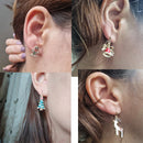 6 pairs Christmas Earrings Xmas Tree Brown Elk Snowman Santa Claus Cute Christmas Stud Earrings Christmas Gifts For Women Girls