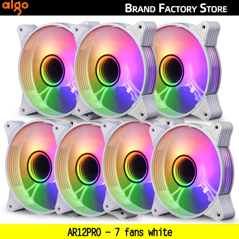 Aigo AR12PRO white Computer Case fan ventoinha PC 120mm rgb fan 4pin PWM Cooling fan 3pin5v Unlimited space argb 12cm ventilador