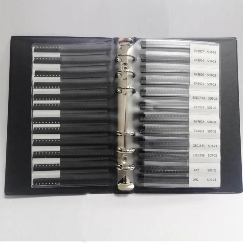 24/36/57/75 Values SOT-23/ SOT-89/SOD-523/SOD123 SMD SMT NPN PNP SOD 4148 5551 2222 TL431 BC807 B772 Transistor Diode Kit BOOK