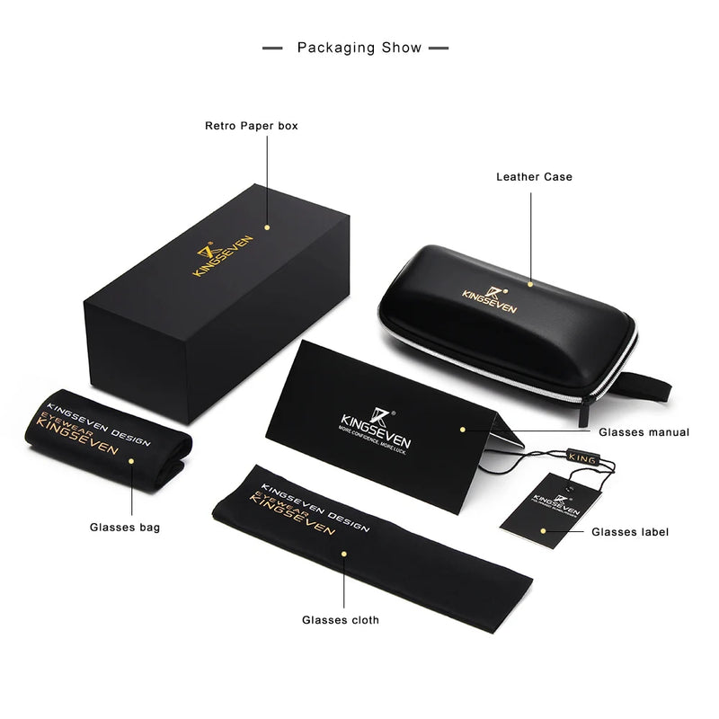 KINGSEVEN Handmade Black Walnut Wooden Sunglasses Men Polarized UV400 Protection Semi-Rimless Retro Eyewear Women For Driving