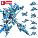 SEMBO Transforming Mech Robot Assemblage Building Blocks Kits MOC Tank Helicopter Fighter Battleship Models Kids Toys Boys Gifts